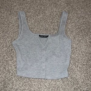 grey cropped tank top